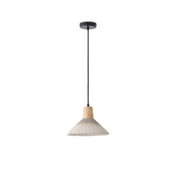 Φωτιστικό κρεμαστό ARTE ILLUMINA GESSO με rubber wood & τσιμέντο 1XE27 MAX 15W με διαστάσεις Υ1680xΠ250xΜ250mm 