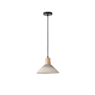 Φωτιστικό κρεμαστό ARTE ILLUMINA GESSO με rubber wood & τσιμέντο 1XE27 MAX 15W με διαστάσεις Υ1680xΠ250xΜ250mm 
