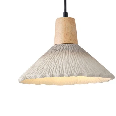 Φωτιστικό κρεμαστό ARTE ILLUMINA GESSO με rubber wood & τσιμέντο 1XE27 MAX 15W με διαστάσεις Υ1680xΠ250xΜ250mm 