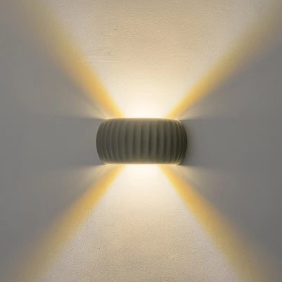 Απλίκα LED επίτοιχη Αrte Illumina Calco 5W θερμό χρώμα φωτός 3000K 450lm 270x130x140mm γκρι χρώμα 