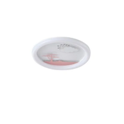 Πλαφονιέρα LED 60W με δεντράκι και σύννεφο Φ50 6120Lm 3CCT 3000-4000-6500K 480x65mm λευκό-ροζ χρώμα ARTE ILLUMINA ALEGRE