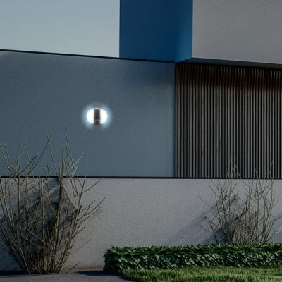 Απλίκα στρόγγυλη ARTE ILLUMINA Φ200mm με ηλιακό panel 5W 500lm με ενδιάμεσο φως 4000Κ στεγανότητας IP54 μαύρο