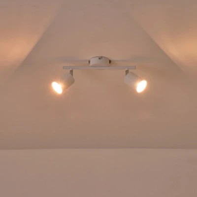 Σποτ φωτιστικό μεταλλικό δίφωτο 2XGU10 Max 7W 300X80X155mm λευκό χρώμα ARTE ILLUMINA OLYMP