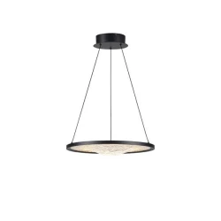 Μοντέρνο κρεμαστό φωτιστικό μονόφωτο LED 30W θερμό φως 3000K 1740lm μαύρο χρώμα