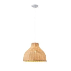 Φωτιστικό κρεμαστό Bamboo Rattan μεταλλικό φυσικό χρώμα 1xE27 max 40W 330x330x258 Arte Illumina Coastal IP20