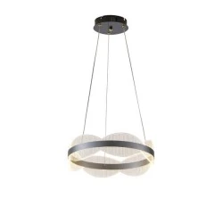 Φωτιστικό κρεμαστό ακρυλικό στρόγγυλο Φ45cm LED 48W θερμό χρώμα φωτός 3000K 4320Lm ασημί ARTE ILLUMINA TORINO