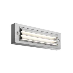 Φωτιστικό τοίχου LED 6W σε γκρι χρώμα με γρίλιες 3CCT με επιλογή χρώματος 2700K-6500Κ "SENARIO" IP65