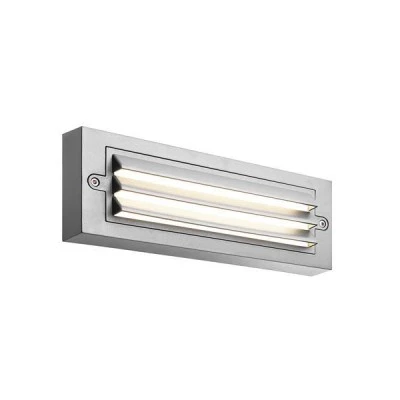 Φωτιστικό τοίχου LED 6W σε γκρι χρώμα με γρίλιες 3CCT με επιλογή χρώματος 2700K-6500Κ "SENARIO" IP65