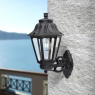 Απλίκα τοίχου FUMAGALLI BISSO ANNA εξάγωνη προς τα πάνω σε μαύρο χρώμα με ντουί Ε27 IP55