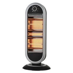 Θερμάστρα χαλαζία 1200W μαύρη περιστρεφόμενη με 3 επίπεδα ισχύος 30x30x70cm Θερμάστρα χαλαζία 1200W μαύρη περιστρεφόμενη με 3 επίπεδα ισχύος 30x30x70cm