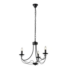 Φωτιστικό Κρεμαστό Μέταλλο Arte Illumina Vault 3Φωτο 3xE14 Max 8W Φ600x470x940mm Μαύρο