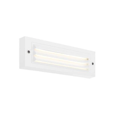 Φωτιστικό τοίχου LED 6W  με γρίλιες 3CCT με επιλογή χρώματος 2700K-6500Κ "SENARIO" σε λευκό χρώμα  IP65