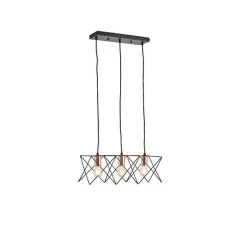 Φωτιστικό Κρεμαστό Μέταλλο Arte Illumina Brawck 3Φωτο 3xE27 Max 15W 517x175x1240mm Μαύρο