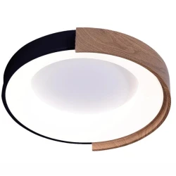 Φωτιστικό οροφής μεταλλικό LED 36W 3CCT 3000-4000-6000K 4320lm Φ495mm μαύρο-φυσικό ξύλο ARTE ILLUMINA Yoru