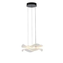 Φωτιστικό κρεμαστό ακρυλικό στρόγγυλο LED 34W θερμό χρώμα φωτός 3000K 3024Lm Ø 34cm μαύρο ARTE ILLUMINA FIRENZE