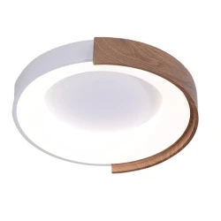 Φωτιστικό οροφής μεταλλικό LED 36W 3CCT 3000-4000-6000K 4320lm Φ495mm λευκό-φυσικό ξύλο ARTE ILLUMINA Yoru