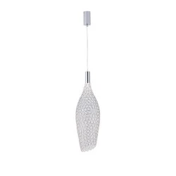 Φωτιστικό κρεμαστό LED 7,6W θερμό 3000K 780Lm 200x1960mm μεταλλικό ασημί ARTE ILLUMINA PERFORATO