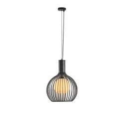 Φωτιστικό Κρεμαστό Μέταλλο Arte Illumina Airy Μονόφωτο 1xE27 Max 15W Φ340x1520mm Μαύρο-Λευκό