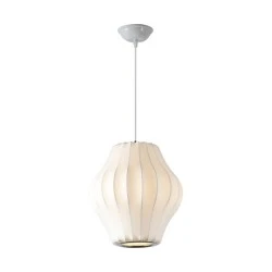 Φωτιστικό Κρεμαστό Tyvek & Μέταλλο Arte Illumina Alliona Μονόφωτο 1xE27 Max 15W Ø300mm Λευκό