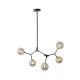 Φωτιστικό Κρεμαστό Μέταλλο-Γυαλί Arte Illumina Atom 5Φωτο 5xG9 Max 5x7W 800x500x900mm Μαύρο-Γκρι