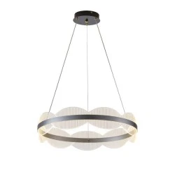Φωτιστικό κρεμαστό ακρυλικό στρόγγυλο Φ65cm LED 60W θερμό χρώμα φωτός 3000K 5400Lm ασημί  ARTE ILLUMINA TORINO