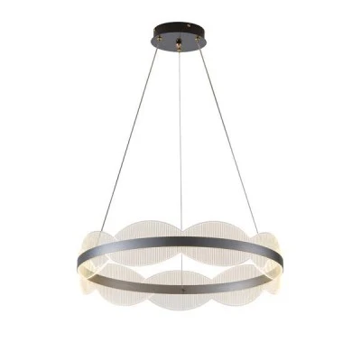 Φωτιστικό κρεμαστό ακρυλικό στρόγγυλο Φ65cm LED 60W θερμό χρώμα φωτός 3000K 5400Lm ασημί  ARTE ILLUMINA TORINO