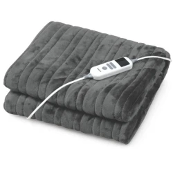 Ηλεκτρική κουβέρτα fleece γκρι 1,80x1,30m με 10 ρυθμίσεις θερμοκρασίας LED οθόνη & χρονοδιακόπτη 1-9 ωρών πλενόμενη 130W Ηλεκτρική κουβέρτα fleece γκρι 1,80x1,30m με 10 ρυθμίσεις θερμοκρασίας LED οθόνη & χρονοδιακόπτη 1-9 ωρών πλενόμενη 130W