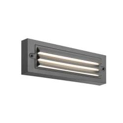 Φωτιστικό τοίχου LED 6W γραφίτης με γρίλιες 3CCT με επιλογή χρώματος 2700K-6500Κ "SENARIO" IP65