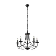 Φωτιστικό Κρεμαστό Μέταλλο Arte Illumina Vault 5Φωτο 5xE14 Max 8W 600x940mm Μαύρο