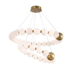 Φωτιστικό κρεμαστό LED 40W θερμό φως 3000K 2730Lm λευκό και μπρονζέ χρώμα ARTE ILLUMINA TREA IP20