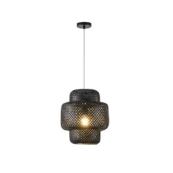 Φωτιστικό κρεμαστό BAMBOO με ντουί 1xE27 max 40W 310x310x350mm μαύρο χρώμα  ARTE ILLUMINA AVRA