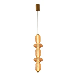 Κρεμαστό φωτιστικό γυαλί-μεταλλο Arte Illumina Verena LED 24W 1900lm θερμό 3000K 250x860x1460mm TRIAC dimming μελί