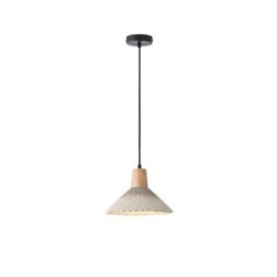 Φωτιστικό κρεμαστό ARTE ILLUMINA GESSO με rubber wood & τσιμέντο 1XE27 MAX 15W με διαστάσεις Υ1680xΠ250xΜ250mm 