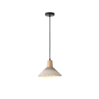 Φωτιστικό κρεμαστό ARTE ILLUMINA GESSO με rubber wood & τσιμέντο 1XE27 MAX 15W με διαστάσεις Υ1680xΠ250xΜ250mm 