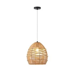 Φωτιστικό κρεμαστό  Bamboo με ντουί 1xE27 max 40W 300x300x300mm καφέ φυσικό χρώμα ARTE ILLUMINA AITHRA