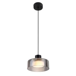 Φωτιστικό κρεμαστό μεταλλικό με γυαλί LED 8W θερμό φως 3000Κ 624Lm 200X115mm μαύρο-γκρι χρώμα ARTE ILLUMINA NIMBUS