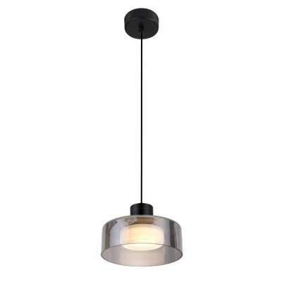 Φωτιστικό κρεμαστό μεταλλικό με γυαλί LED 8W θερμό φως 3000Κ 624Lm 200X115mm μαύρο-γκρι χρώμα ARTE ILLUMINA NIMBUS