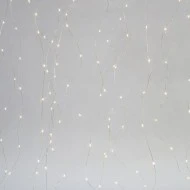 Κουρτίνα με 400 mini led χριστουγεννιάτικα λαμπάκια 20 γραμμών με ασημί χαλκό, θερμό λευκό φως IP44