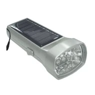 Φακός με 6 led λεύκα & φορτιστής κινητών τηλεφώνων με ηλιακή ενεργεία και 2 μπαταριές