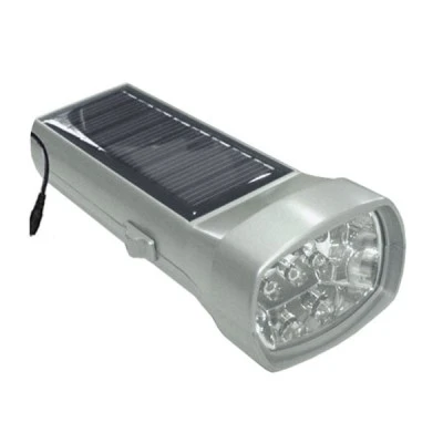 Φακός με 6 led λεύκα & φορτιστής κινητών τηλεφώνων με ηλιακή ενεργεία και 2 μπαταριές
