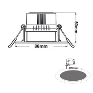 Φωτιστικό σποτ LED χωνευτό στρογγυλό 7W 230V SMD δέσμης 40° Ra80 με δυνατότητα επιλογής φωτός