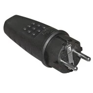 Φις αρσενικό σούκο μαύρο από καουτσούκ 16Α 250V