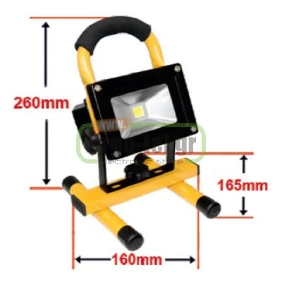 Φορητός επαναφορτιζόμενος προβολέας led 10W 230V 100° 950 Lumen 4000k ενδιάμεσο φως Φορητός επαναφορτιζόμενος προβολέας led 10W 230V 100° 950 Lumen 4000k ενδιάμεσο φως