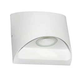 Led απλίκα επίτοιχη λευκή Up-Down Οβάλ 2x3W 3000k θερμό φως 650lm δέσμης 95° στεγανή IP54