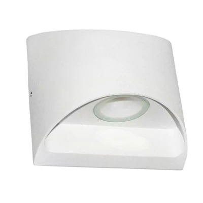 Led απλίκα επίτοιχη λευκή Up-Down Οβάλ 2x3W 3000k θερμό φως 650lm δέσμης 95° στεγανή IP54