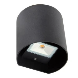 Led απλίκα επίτοιχη μαύρη Up-Down κυλινδρική 6W 3000k θερμό φως 650lm δέσμης 95° στεγανή IP54 Led απλίκα επίτοιχη μαύρη Up-Down κυλινδρική 6W 3000k θερμό φως 650lm δέσμης 95° στεγανή IP54