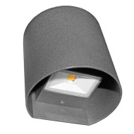 Led απλίκα επίτοιχη γκρι Up-Down κυλινδρική 6W 3000k θερμό φως 650lm δέσμης 95° στεγανή IP54