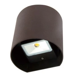 Led απλίκα επίτοιχη σαγρέ σκουριά Up-Down κυλινδρική 6W 3000k θερμό φως 650lm δέσμης 95° στεγανή IP5