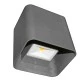 Led απλίκα επίτοιχη γκρι Up-Down κύβος 6W 3000k θερμό φως 650lm δέσμης 95° στεγανή IP54