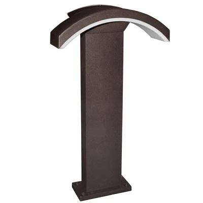 Led κολωνάκι κήπου σαγρέ σκουριά κάτω 50cm 10W λευκό φως 4000k αλουμινίου με οπάλ κάλυμμα